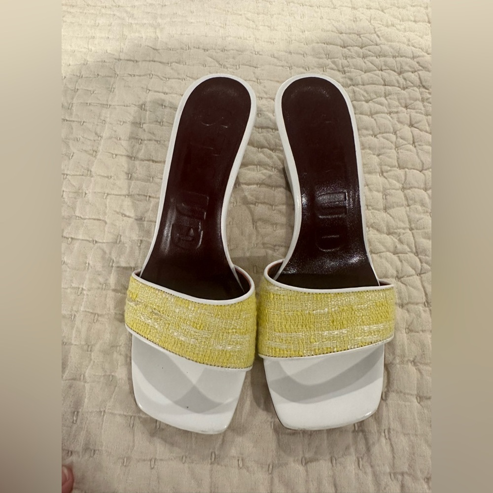 STAUD white and yellow Sandals